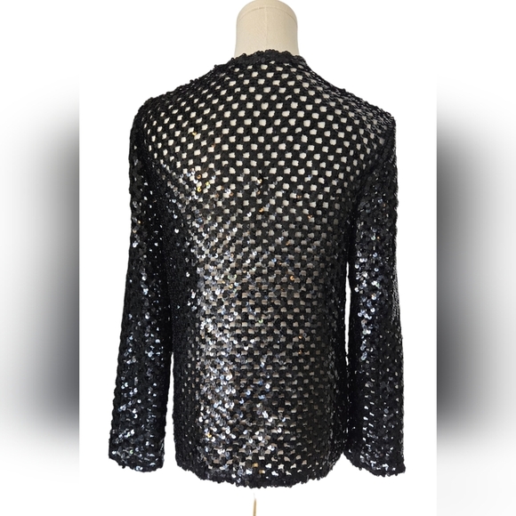Three Flaggs Sequin Sweater Open Front Blazer - Picture 4 of 11